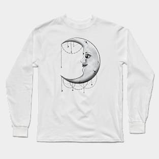 Black and white moon design Long Sleeve T-Shirt